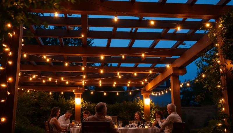 Éclairage de pergola : LED intégrées ou guirlandes, que choisir ?